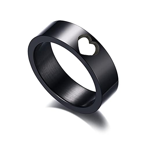 MZZJ Set of 3 Best Friend Ring Band Moon Sun Star Cloud Ring Big Sister Middle Sister Little Sister Ring Personalized Stainless Steel Heart Shape Cut Out Flat Stackable Knuckle Ring,Bridesmaid Gift3