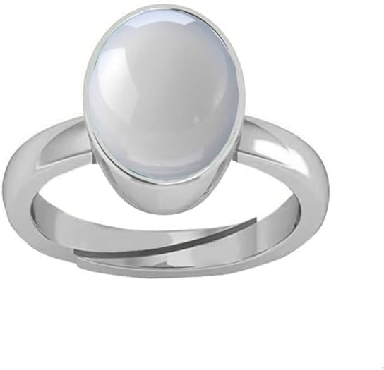 4.25 Carat Natural Moonstone Stone Certified Rainbow Adjustable Ring for Men and Women