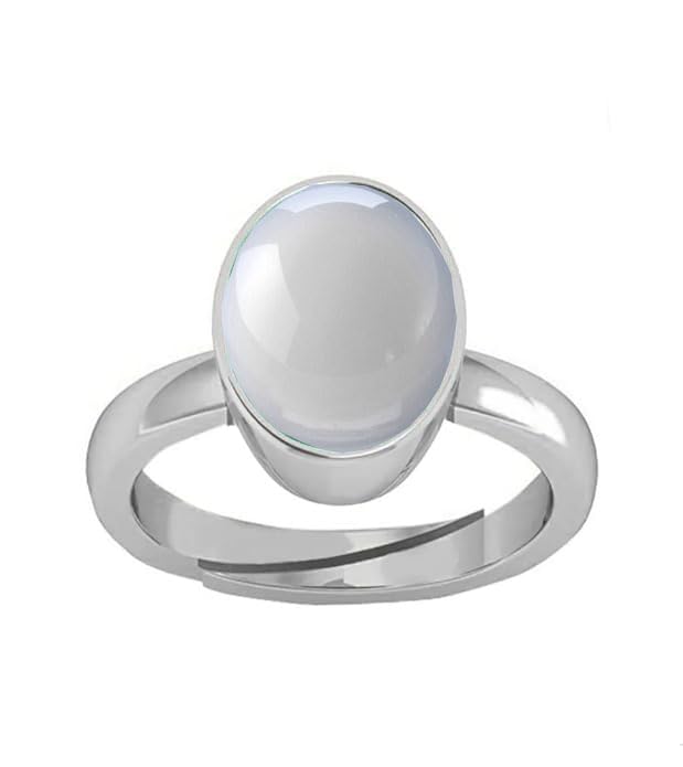 15.25 Carat Natural Moonstone Stone Certified Rainbow Adjustable Ring for Men and Women