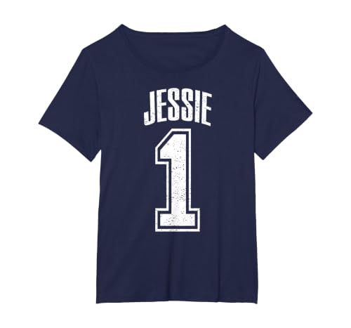 Jessie 1 Fan Sports Graphic Men Women T-Shirt, Women's Plus, Navy Blue, 1X