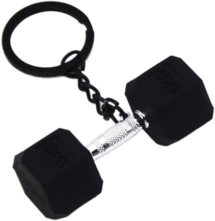 Porte-Clés Haltère Mini Fitness – Cordon Pendentif Pour Sac, Portefeuille, Valise – Cadeau Noël Anniversaire – ABS + Métal – 5 Cm