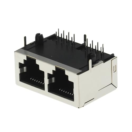 Conector Hembra RJ45 de Metal de 16 Pines 8P8C Interfaz de Red 1x2 21 mm para PCB