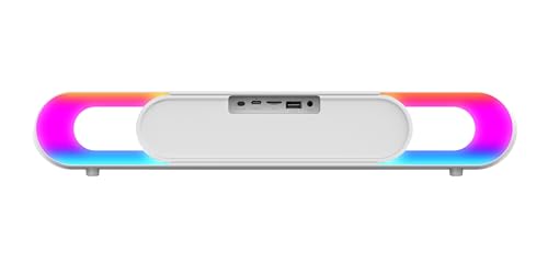 Image of TAG Kolors 16W Portable Wireless Bluetooth Speaker with Dynamic Stereo Sound | Customizable RGB LED Lights | TWS Feature | Supports Micro SD Cards, FM, USB | Comes with Inbuilt Mic (White)