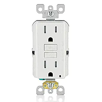 Leviton GFCI Outlet, 15 Amp, Self Test, Tamper-Resistant with LED Indicator Light, GFTR1-W, White