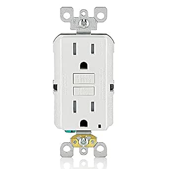 Leviton GFCI Outlet 15 Amp Self Test with LED Indicator