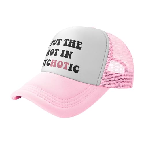Image of You Find It Offensive? I Find It Funny Trucker Hats for Women Pink Men Funny Slogan Pink Hats for Men