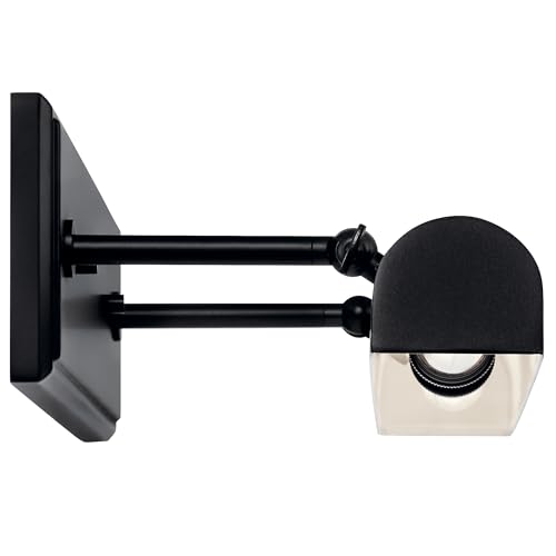 Image of Kichler Carston 2-Light Picture Light, Updated Traditional Light in Black with White Interior, for Framed Art, Mirror or Built-in Shelving (4.75 inch x 24.25 inch), 52686BK