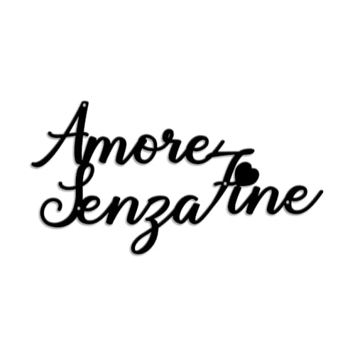 Decorazione da Parete in Metallo Nero, Accessorio Casa Arredamento, Scultura a Parete Decorativa Cuore Infinito, Moderno Decorazioni Casa per Soggiorno, Idee Regalo, Dimensioni 30CM