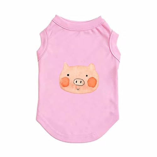 ZSDGBZ 犬服 春 XL 夏 犬の服 夏用 タンクトップ 涼しい 通気メッシュベスト 熊ちゃんプリント ノースリーブベスト わんこ服 小型犬 中型犬 大型犬 猫服 犬 ピンク 服 タンクトップ
