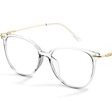Gaoye Blue Light Blocking Glasses Women/Men, Fashion Cat Eye Fake Eyeglasses UV Ray Filter Computer Gaming Glasses (Transparent Frame & Lens)