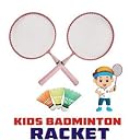SPOCCO | Kids Badminton Set, 2 Rackets, 3 Shuttlecocks & Backpack | Nylon Alloy Badminton Racket for Kids - Baby Badminton Aluminum Toy Set for Children with Shuttlecocks and Backpack | RS-04 gallery image