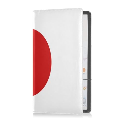 Portaoggetti pelle per da auto e tessera di assicurazione per uomo e donna per carta didentità patente di guida chiave informazioni di contatto carte bandiera Giappone Multi 1 size