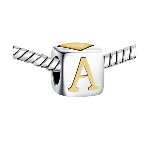 KunBead Initial A-Z Letter Gold Heart Alphabet Love Bead Birthday Charms Compatible with Pandora Charm Bracelet for Women3