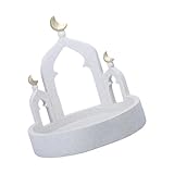 Ramadans Eid - Caja de almacenamiento de joyas para decoración del hogar, oro y blanco, torre de mezquita islámica, decoración de Eid Mubaraks, decoración de mesa