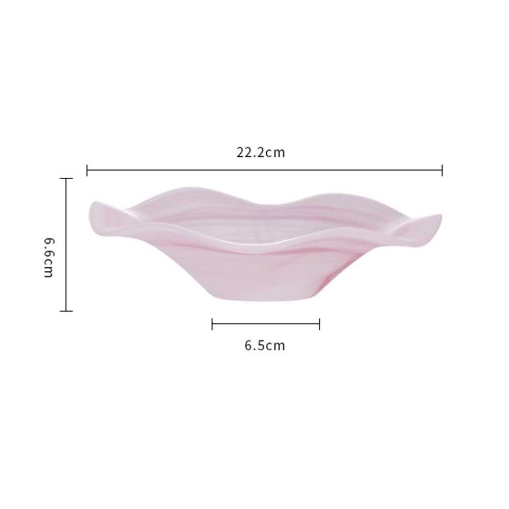 Dekorative Glasschale, 22,9 cm, blau-rosa Glas-Mittelstück, Mehrzweck-Servierschale für Obstsalat, Snacks, Zuhause, Küche, Tisch, Hochzeitsdekoration (Rosa)