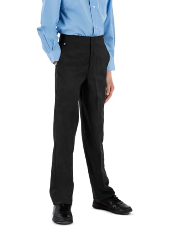 Innovation Boys Black Label Trousers (Slim Fit) | Available in Sizes 4-14 | 65% Polyester and 35% Viscose | UK Made (UK, Age, 9 Years, Slim, Charcoal)