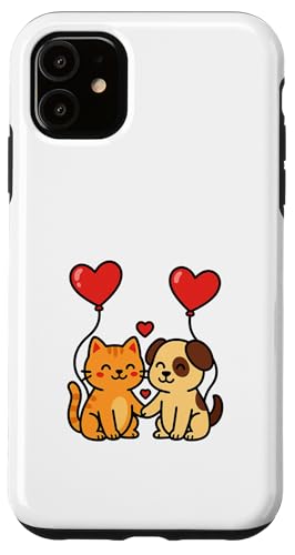 ���킢���L�ƌ��̃J�b�v���A�n�[�g�̕��D�B �X�}�z�P�[�X iPhone 11 �p