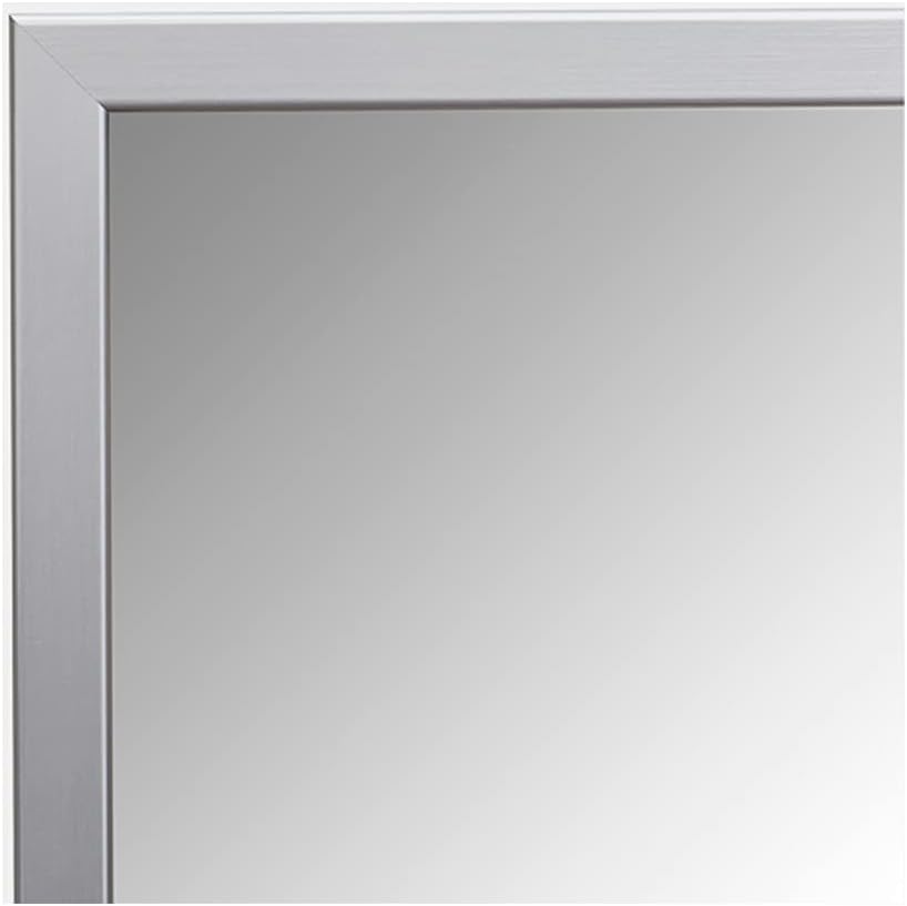 Buy-Rite Olivia Rectangle Salon Mirror - 30”W x 36”H Silver Foil-Wrapped MDF Frame, Half-Length Wall Mirror for Styling Stations, Ships Fully Assembled, PFW-3036-701 (Silver)