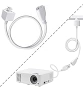 Track Adapter Extension Cord (5Ft White) with 3-Prong Female Plug for H Type Track System, 800W M...