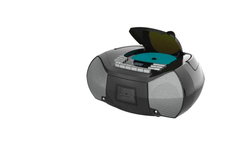 SYLVANIA SRCD286-SLVRBLK Caixa de rádio portátil CD Boom