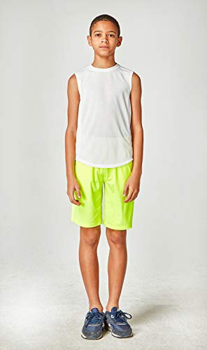 Devops Boys 2-Pack Cool Dri Workout Tank Top Sleeveless (Medium, White) #TOP2