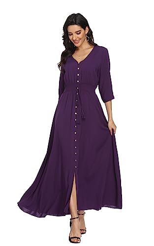 Image of Casual Summer Dresses for Women 2026 Maxi Dress Flowy Bohemian Beach Party