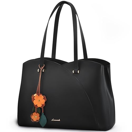 LOVEVOOK Work Laptop Tote Bag for Women, Leather Laptop Bag