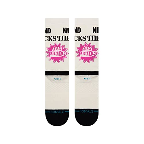 Stance Bollocks Crew Socks (MD (Men's Shoe 6-8.5, Women's Shoe 8-10.5), Off White)3