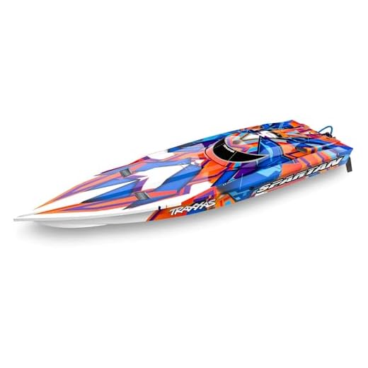 Traxxas 57076-4 - Spartan Brushless Race Boat w/Velineon VXL-6s, RTR, Orange