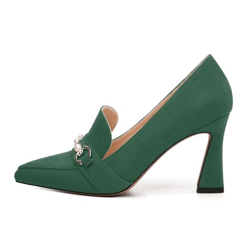 Women's Pumps, Pointed Toe Stiletto High Heel Shoes for Women, Slip On Fashion Solid Faux Suede Pump for Wedding Office Party2
