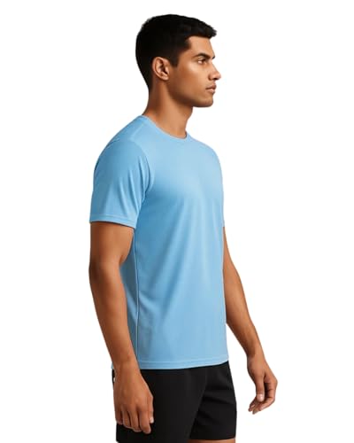 Image of Hangout Hub Men's Plain Tshirt | Solid |Dry Fit|| 100% Polyester 140 GSM |Regular Fit Tees |Teegar| Round Neck | Half Sleeves |Tshirts Pack of 1