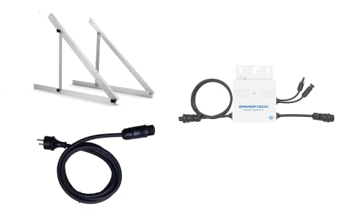 Solaranlagenset Photovoltaik mit Mikro-Wechselrichter Envertech EVT360 360W, Halterung Kit und AC Kabel mit Anschlüsse Betteri BC01 Female auf Schuko-Stecke, Keine Solarmodule, 360W Cover