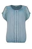 Oversized Chiffon-Bluse GINA LAURA Damen Bluse, doppellagig, Oversized, Chiffon, Jerseytop Lagune XL 725284 75-XL