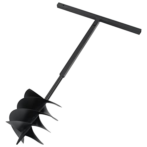 vidaXL Erdbohrer mit Griff Bohrer Brunnenbohrer Brunnenbau Erdlochbohrer Pfahlbohrer Erdbohrger&auml;t Brunnenbohrger&auml;t 250mm Stahl Schwarz