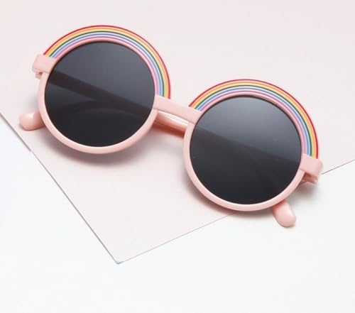Óculos De Sol Menina Redondo Moda Infantil Arco Iris Com Proteçao 400UV