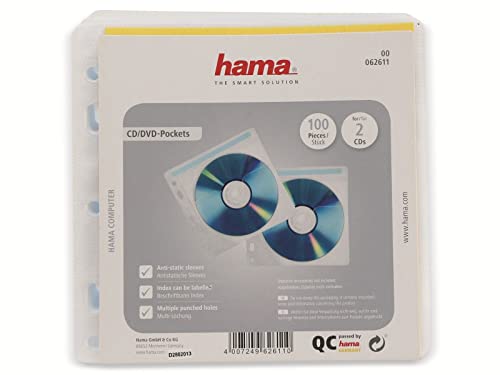 Preisvergleich Produktbild Hama 62611 CD- / DVD-Hlle, für 2 CD's / DVD's, PP, transparent