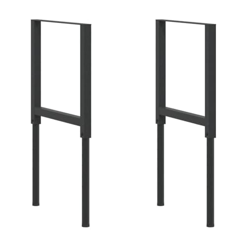 vidaXL 2X Estructura de Banco de Trabajo Soporte Duradero Altura Ajustable Mesa Taller Garaje Herramienta Metal 55x(69-95,5) cm Negro