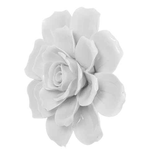 Fleur en céramique blanche ERINGOGO déco murale légère pour mur vide