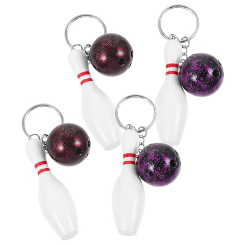 Porte bowling miniatures violet en accessoire clé de sac - 4