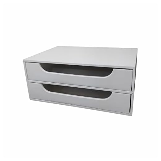 Organizador 2 Gavetas Branco Folha Sulfite A4 Base para Monitor Suporte de Monitor