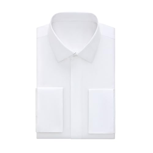 Men's Dress Shirt Stretch Tuxedo Shirt Cutaway Collar Long Sleeve French Cuffs Solid
