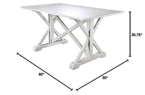 SEI-FURNITURE-Cardwell-Rectangular-Dining-Table-Farmhouse-Style-w-Distressed-White-Wood-Grain-Chic-Design SEI FURNITURE Cardwell Rectangular Dining Table Farmhouse Style w Distressed White Wood Grain Chic Design