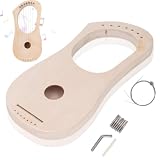 Lyra-Harfe, 7-saitiges DIY-Kit, Holzinstrumenten-Kit, handgefertigte Lyra-Harfe mit Saitenpfosten-Sattelstimmung für Anfänger und Heimwerker