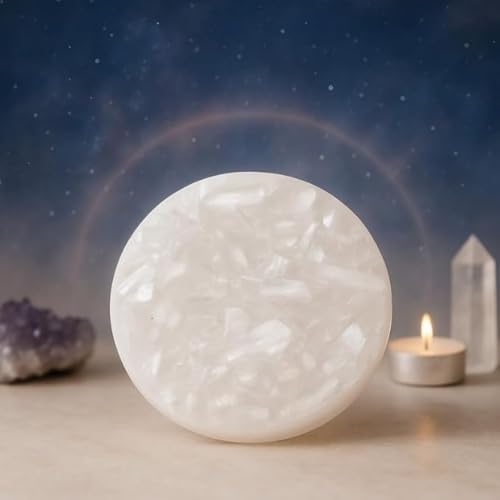 Image of Astrotalk Raw Moroccan Selenite Plate | for Charging & Energy Cleansing | Selenite Charging Plate for Recharging Bracelets & Enhancing Crystal Energy | Authentic Moroccan Crystal for Peace & Clarity