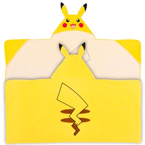Image of Pokemon Pikachu Kids Super Soft Bath /Pool /Beach Soft Cotton Terry Hooded Towel Wrap, 24 in x 50 in, (Officially Licensed Product) By Franco