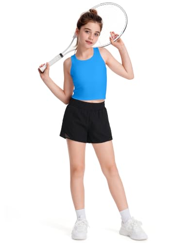 Image of JOCMIC Girls Tank Tops Athletic Tanks with Bra Racerback Sports Top