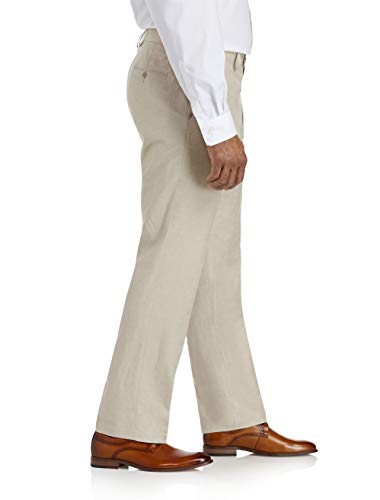 Oak Hill by DXL Men's Big and Tall Linen-Blend Suit Pants Flax 46 x 303