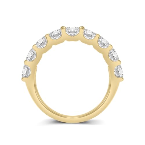 TimeLess Classics 14K Gold Lab Grown Nine Stone Diamond Anniversary Bands and Wedding Rings For Women (Available From 0.50-3 CTW) (Available Ring Size: 4.5 to 10)3
