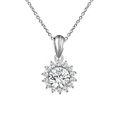 KRRKQH Collar de Oro Blanco de 9k/14k/18k para Mujeres, 1CT Moissanite Gemstone Coste de joyería Longitud de la Cadena de Joyas 18 Pulgadas