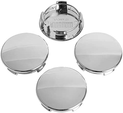 KitsPro 2.25Inch 57MM Wheel Center Caps for Tesla Model S Model X Model Y Model 3 Rivian R1T Rim Hub Caps 6005879 00 A, Pack of 4 (Chrome, Outer 57MM, Inner 50MM)